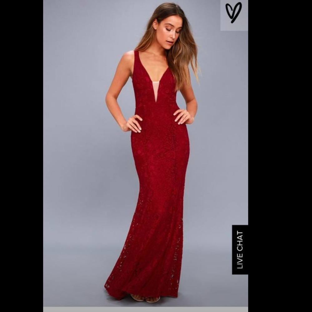 Lulu’s Everly Wine Red Lace Maxi (medium) - Picture 2 of 5